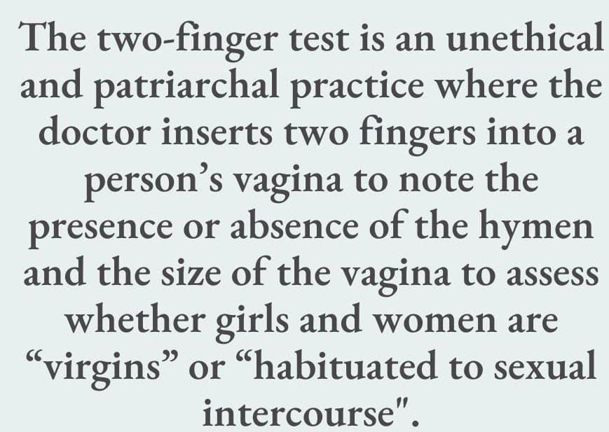 Two Finger Test Undermining The Dignity Of Women Civilsdaily